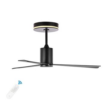 Levi 1-light Minimalist 6-speed Iron Height Adjustable Integrated Led Ceiling Fan With Remote