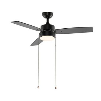 Blair 1-light Minimalist 3-speed Iron Height Adjustable Integrated Led Ceiling Fan With Pull Chains