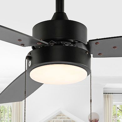 Blair 1-light Minimalist 3-speed Iron Height Adjustable Integrated Led Ceiling Fan With Pull Chains