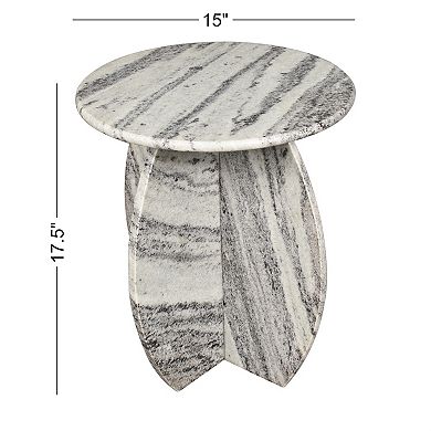 Venus Contemporary Natural Marble Handmade X-shaped End Table