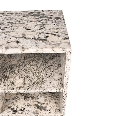 Sloane Modern Natural Marble Handmade Rectangular 2-shelf End Table