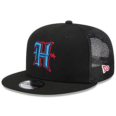 Men s New Era Black Houston Texans Shade 9FIFTY Trucker Snapback Hat