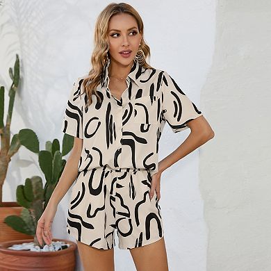 Two Piece Set For Women Short Sleeve Sets 2 Piece Tracksuit Casual Loose Fit Outfits With Pockets