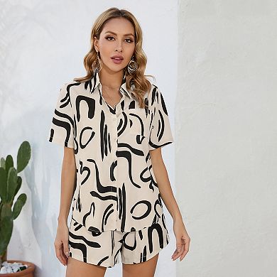 Two Piece Set For Women Short Sleeve Sets 2 Piece Tracksuit Casual Loose Fit Outfits With Pockets