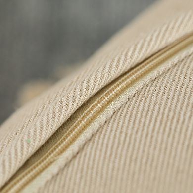 Handwoven Cotton Throw Pillow Cover with Ogee Pattern and Tasseled Top with Filler