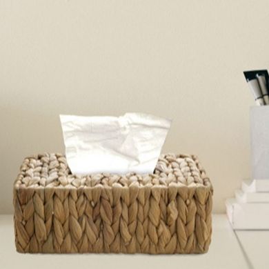 Water Hyacinth Wicker Rectangular Tissue Box Cover
