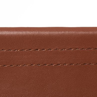 Metal and Leather Modern Decorative Freestanding Magazine Book Rack Storage Holder