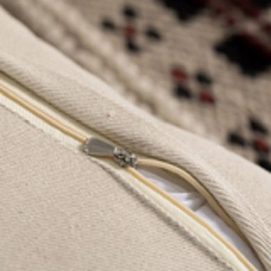 Handwoven Cotton Throw Pillow Cover with White Tufted Large Chevron Pattern and Tassel Corners