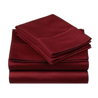 SUPERIOR Egyptian Cotton 530 Thread Count Solid Deep Pocket Sheet Set with Pillowcases