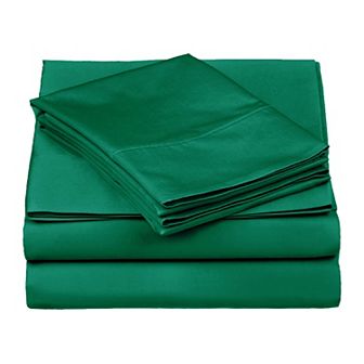 SUPERIOR Egyptian Cotton 530 Thread Count Solid Deep Pocket Sheet Set with Pillowcases