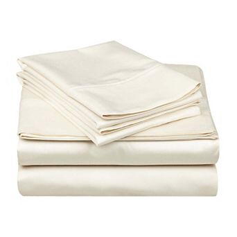 SUPERIOR Egyptian Cotton 530 Thread Count Solid Deep Pocket Sheet Set with Pillowcases
