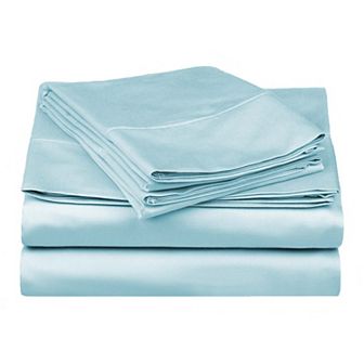 SUPERIOR Egyptian Cotton 530 Thread Count Solid Deep Pocket Sheet Set with Pillowcases