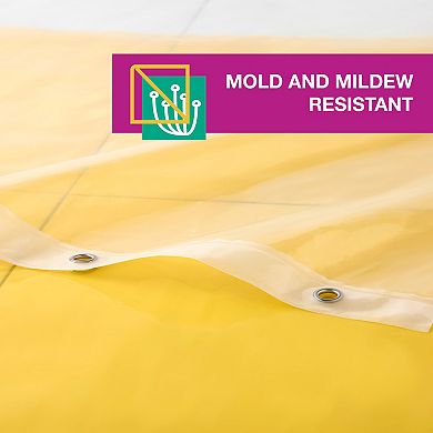 Town & Country Ciara Mod Colorblock & Clear Mold & Mildew Resistant Shower Curtain Liner