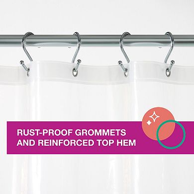 Town & Country Ciara Mod Colorblock & Clear Mold & Mildew Resistant Shower Curtain Liner