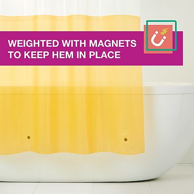 Town & Country Ciara Mod Colorblock & Clear Mold & Mildew Resistant Shower Curtain Liner