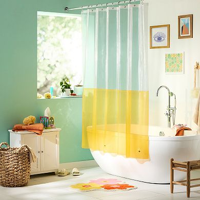 Town & Country Ciara Mod Colorblock & Clear Mold & Mildew Resistant Shower Curtain Liner