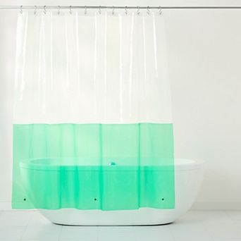 Town & Country Ciara Mod Colorblock & Clear Mold & Mildew Resistant Shower Curtain Liner