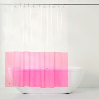 Town & Country Ciara Mod Colorblock & Clear Mold & Mildew Resistant Shower Curtain Liner