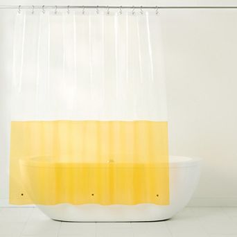 Town & Country Ciara Mod Colorblock & Clear Mold & Mildew Resistant Shower Curtain Liner