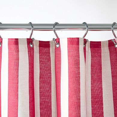 Town & Country Adeline Offset Stripe Cotton-Rich Breathable Fabric Shower Curtain
