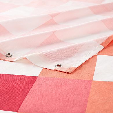Town & Country Betty Bold Checkerboard Cotton-Rich Breathable Fabric Shower Curtain