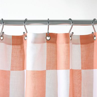 Town & Country Betty Bold Checkerboard Cotton-Rich Breathable Fabric Shower Curtain