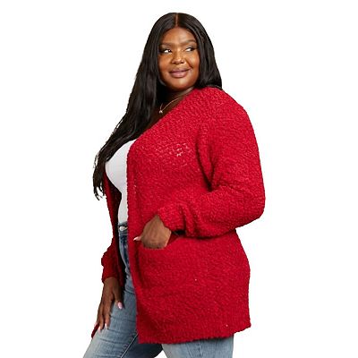 Red popcorn cardigan hot sale