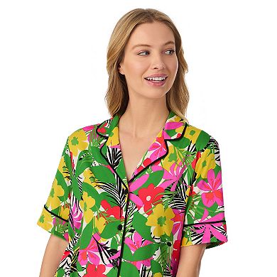 Women's Beauty Sleep Social Short Sleeve Button Front Pajama Top & Pajama Boxer Set