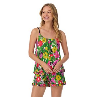 Women's Beauty Sleep Social Shirred Pajama Tank Top & Pajama Boxer Set