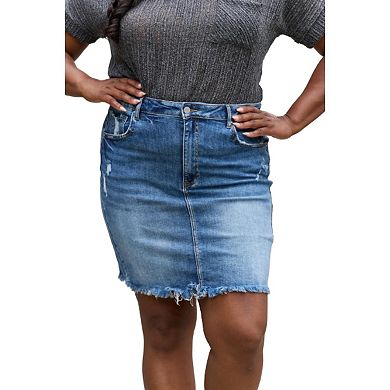 Full Size Denim Mini Skirt