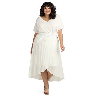 Plus Size AB Studio High-Low Maxi Skirt