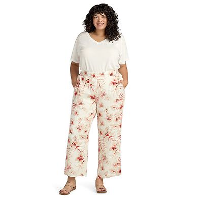 Plus Size AB Studio Back Elastic Waist Pants