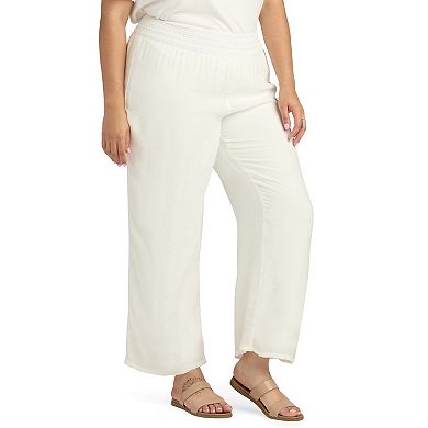 Plus Size AB Studio Novelty Elastic Waistband Lined Pants