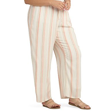 Plus Size AB Studio Pull On Elastic Waist Faux Tie Pants