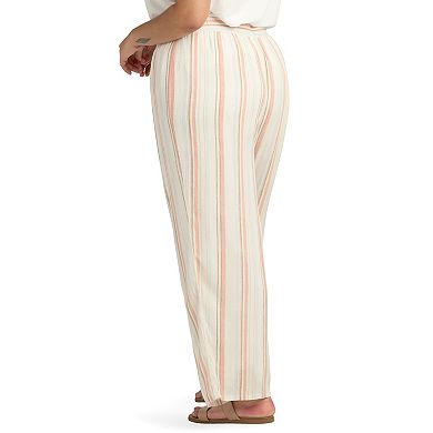 Plus Size AB Studio Pull On Elastic Waist Faux Tie Pants