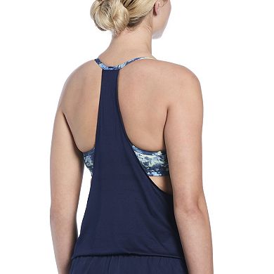 Women's Nike Swim Floral Layered Tankini Top