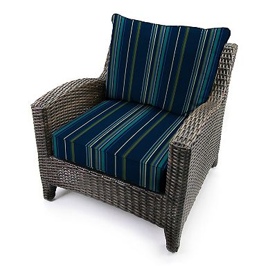 Jordan Manufacturing Sunbrella Solid Rectangular Boxed Edge Outdoor Deep Seat Chair Cushion Set