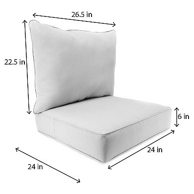 Jordan Manufacturing Sunbrella Solid Rectangular Boxed Edge Outdoor Deep Seat Chair Cushion Set