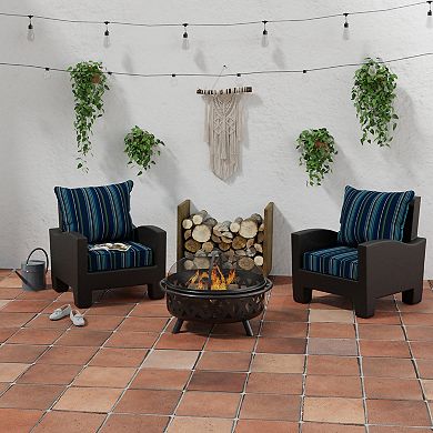 Jordan Manufacturing Sunbrella Solid Rectangular Boxed Edge Outdoor Deep Seat Chair Cushion Set