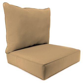 Jordan Manufacturing Sunbrella Solid Rectangular Boxed Edge Outdoor Deep Seat Chair Cushion Set