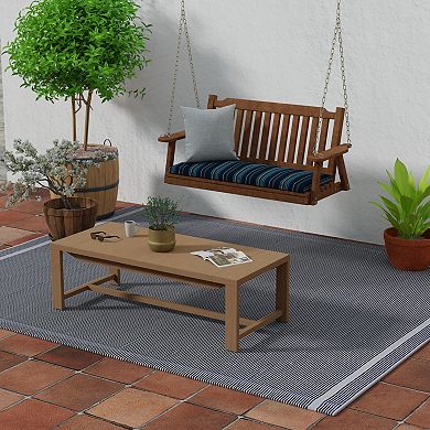 Jordan Manufacturing Sunbrella Canvas Regatta Rectangular Knife Edge Outdoor Settee Swing Bench Cushion