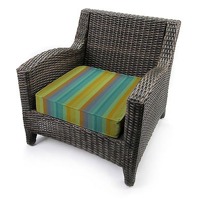 Jordan Manufacturing Sunbrella Canvas Regatta Rectangular Boxed Edge Outdoor Deep Seat Cushion