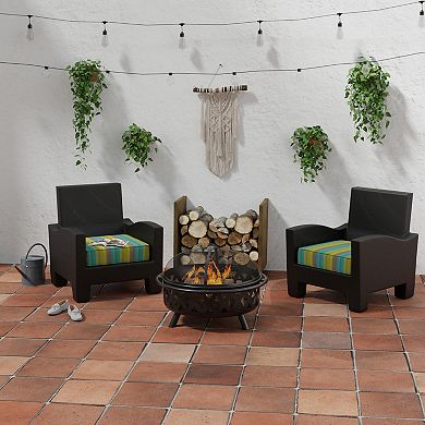 Jordan Manufacturing Sunbrella Canvas Regatta Rectangular Boxed Edge Outdoor Deep Seat Cushion