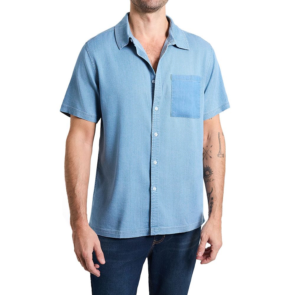 Men's WEARFIRST Short Sleeve Button-Down Chambray Shirt