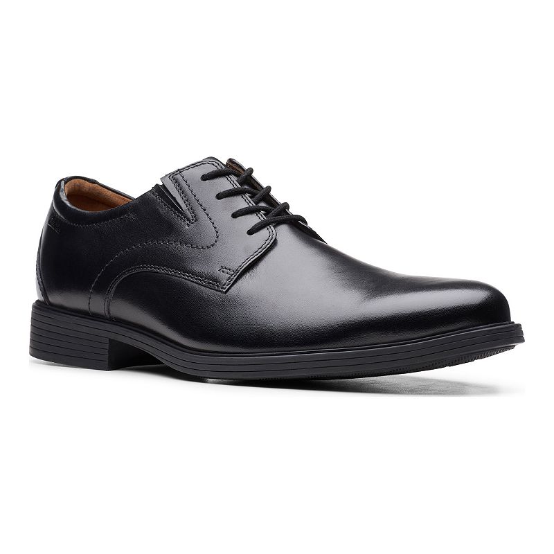 Clarks® Whiddon Plain Men's Leather Oxford Shoes, Size: 13, Black