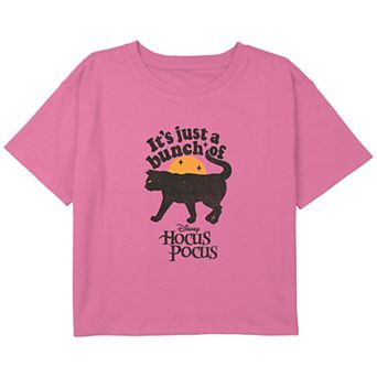 Disney's Hocus Pocus Thackery Binx It's Just A Bunch Of Girls 7-16 Cropped Graphic Tee