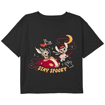 Disney's Lilo & Stitch Stay Spooky Girls 7-16 Cropped Graphic Tee