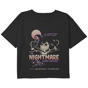 Disney's The Nightmare Before Christmas Jack Skellington The Pumpkin King Girls 7-16 Cropped Graphic Tee