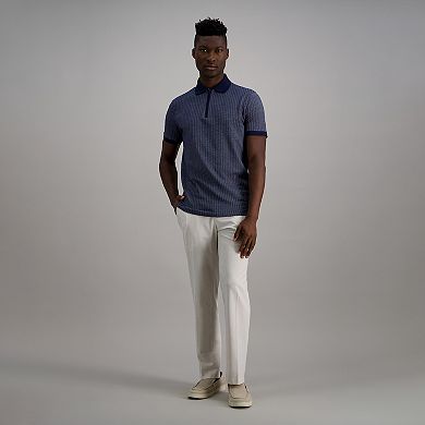 Men's Haggar® Premium Comfort Quarter Zip Jacquard Polo