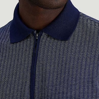 Men's Haggar® Premium Comfort Quarter Zip Jacquard Polo